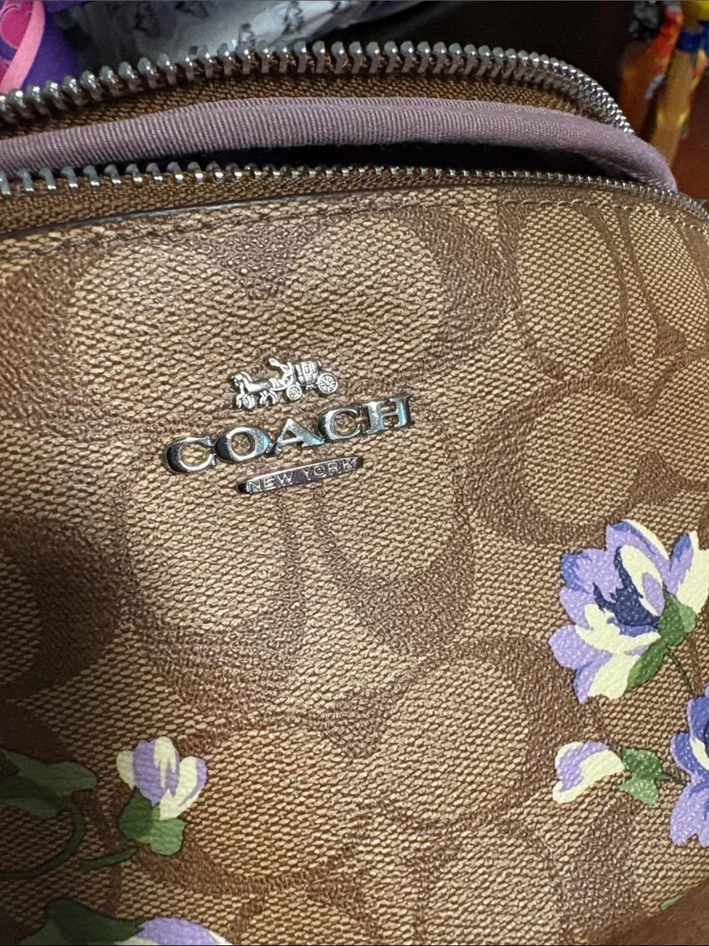 Coach Signature Canvas Lily Print Belt Bag (Style F75701)
